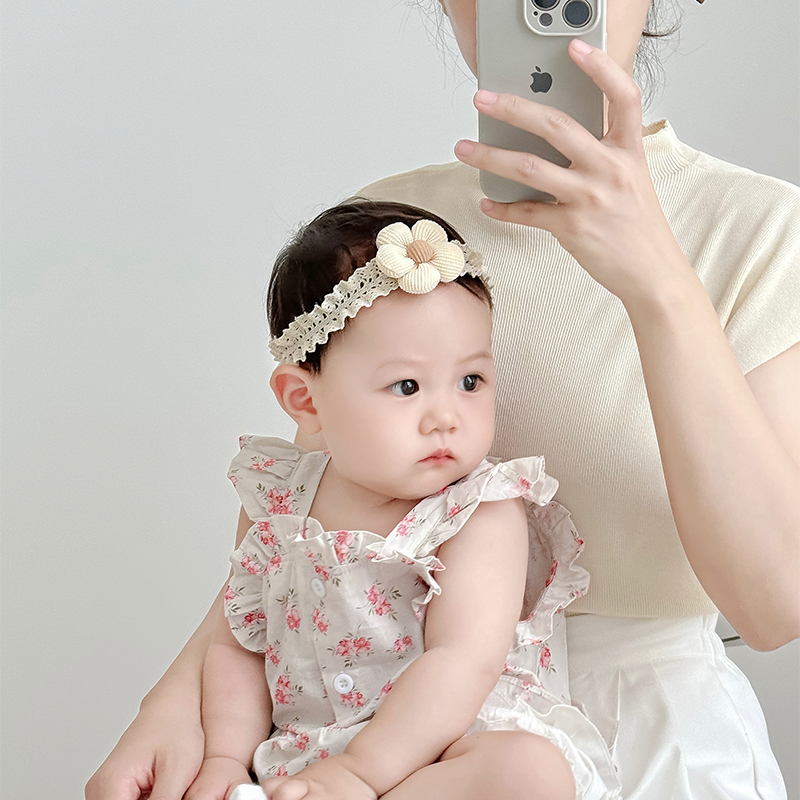 ins婴幼儿发带可爱超萌花朵蕾丝