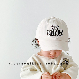 小老虎king宝宝鸭舌帽子可爱男女儿童棒球帽春秋韩版ins遮阳帽夏