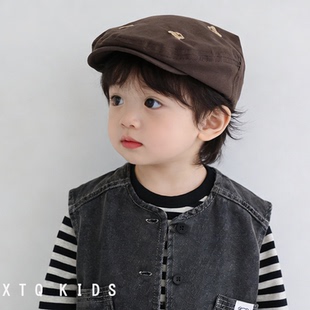 儿童前进帽男女宝宝贝雷帽四季百搭休闲洋气小童贝雷帽子遮阳帽潮