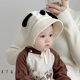 婴儿帽子秋冬保暖防风护耳帽韩版 卡通小狗男女宝宝护囟门胎帽遮阳