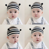 婴儿发带春秋薄款 新生婴幼儿宝宝护囟门胎帽可爱超萌男女童夏季 潮