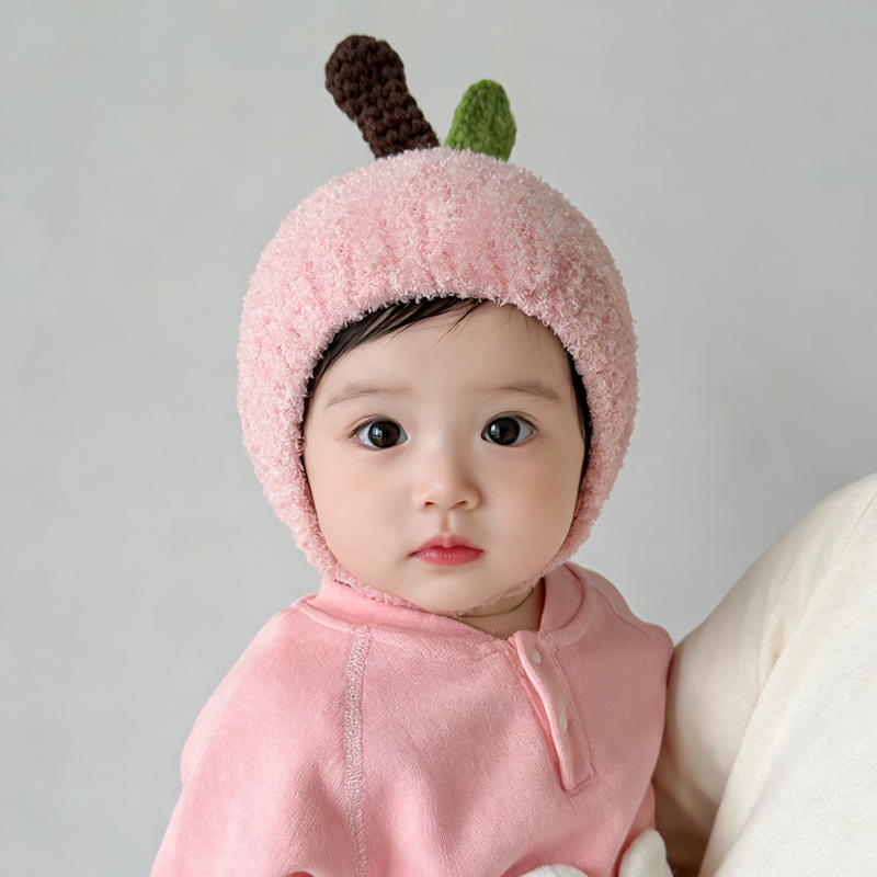超萌小苹果婴儿帽子秋冬季小月龄宝宝毛线针织护耳帽套头帽保暖潮,童装/婴儿装/亲子装,帽子,淘宝优惠券,粉丝福利购,淘宝优惠卷