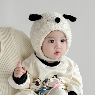 宝宝护耳帽子秋冬保暖防风套头帽婴幼儿小月龄6个月1岁男女童包耳