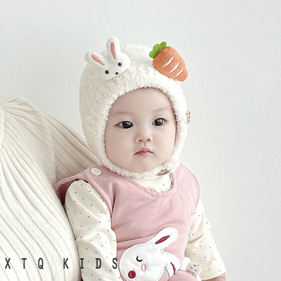 婴幼儿帽子秋冬可爱超萌毛绒护耳