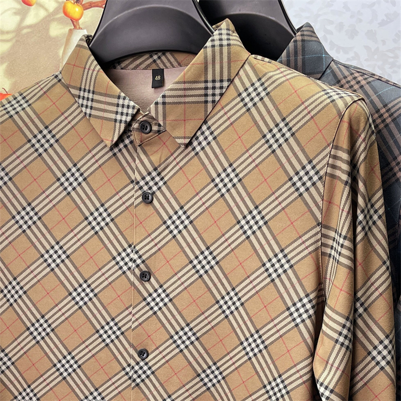 2025秋冬高级感男士长袖格纹衬衫