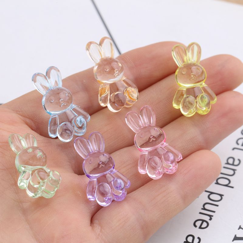 透明亚克力散珠动物小兔子串珠材料diy手工儿童手链项链发饰配件