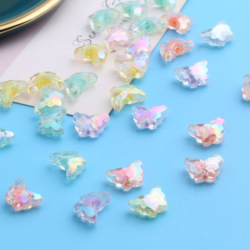 diy手工串珠材料内彩珠幻彩蝴蝶珠编织珠子散珠彩色儿童手链项链