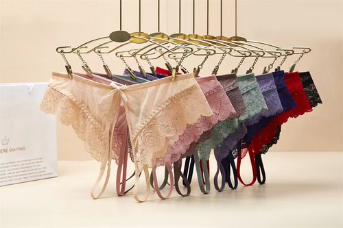 【90-120斤】网红日式网纱蕾丝低腰女士内裤蝴蝶结无痕性感开裆裤
