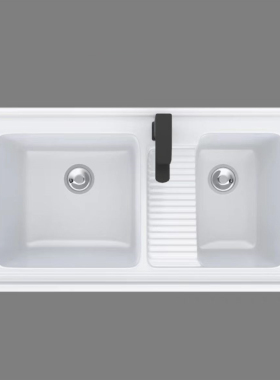 陶瓷洗衣盆带搓板双盆超大尺寸1米阳台水槽洗衣池