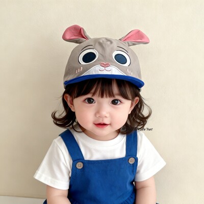 儿童可爱兔子耳朵棒球帽春秋