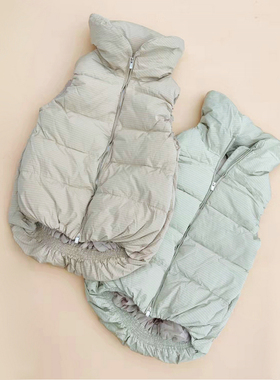 专柜品牌撤柜 冬季加厚保暖立领90%白鸭绒羽绒背心马甲面包服