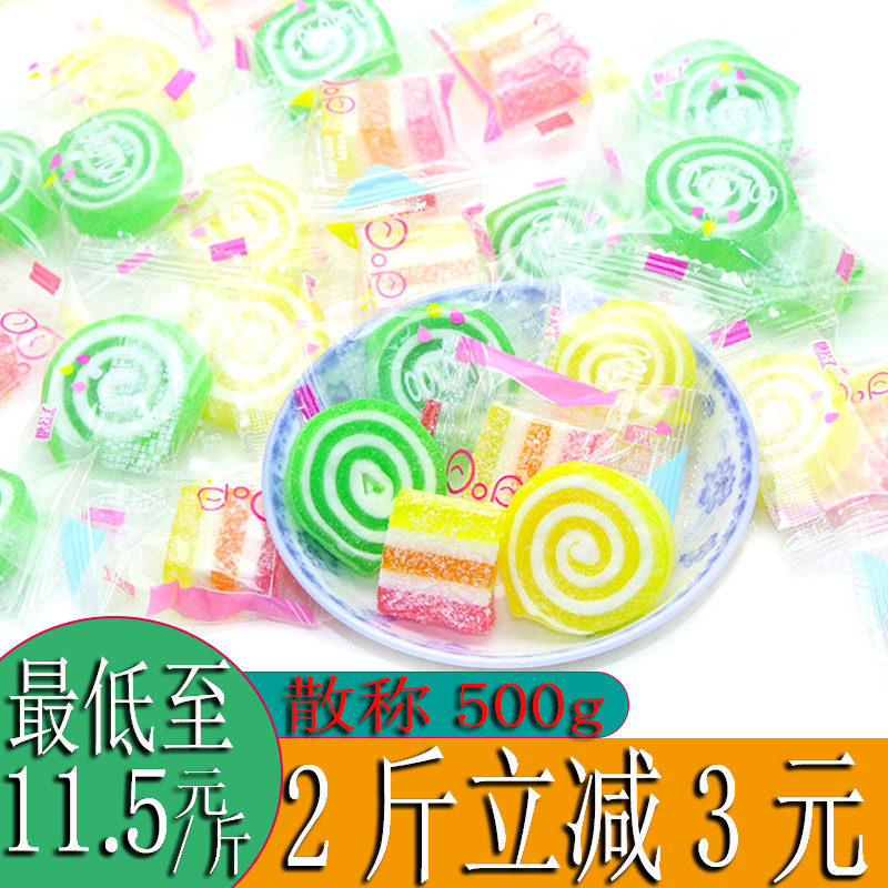 糖果喜糖水果软糖果娱乐抓机彩色糖果零食年货糖公仔散装称重500g