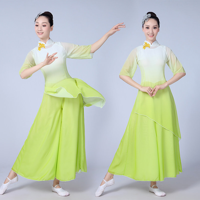 雨打芭蕉舞蹈演出服女飘逸成人新款中国风仙女清新淡雅古典舞服装