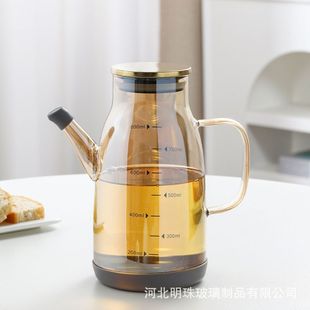 厨房家用玻璃油壶不锈钢盖不挂油大容量玻璃油罐酱油醋调料瓶