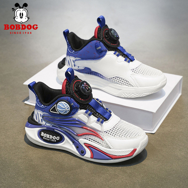 巴布豆童鞋男童单网鞋子夏季镂空网面透气儿童运动鞋中大童跑步鞋