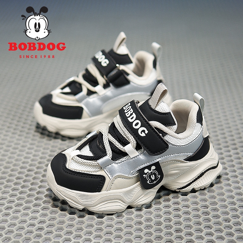 巴布豆童鞋男童鞋透气网面老爹鞋