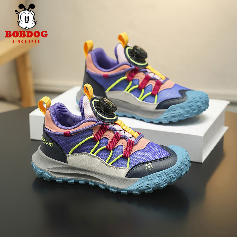 巴布豆童鞋男童鞋子春秋季2026新款网面透气儿童运动鞋徒步德训鞋