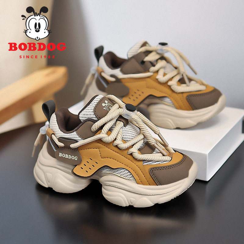 巴布豆童鞋男童运动鞋春秋季网面透气儿童老爹鞋轻便小男孩跑步鞋