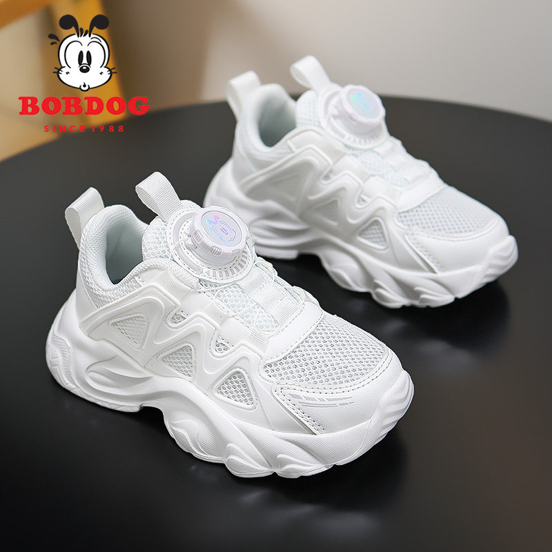 巴布豆童鞋男童鞋子春夏季网面透气儿童小白鞋轻便软底女童运动鞋
