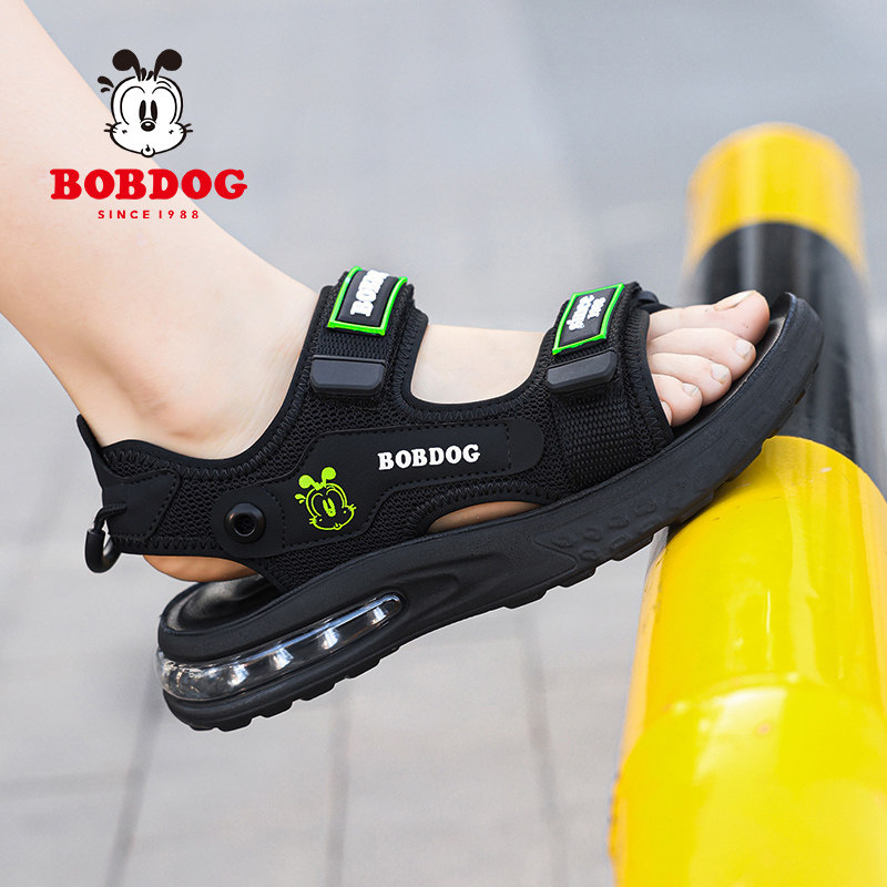 巴布豆童鞋男童凉鞋夏季新款儿童软底防滑露趾中大童沙滩鞋男孩子