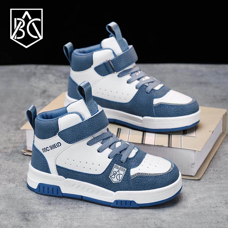 ABC SHIELD童鞋男童运动鞋秋冬季高帮休闲中大童皮面防水儿童板鞋