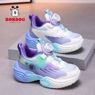 巴布豆童鞋女童运动鞋春秋款皮面儿童鞋子公主轻便百搭女孩跑步鞋