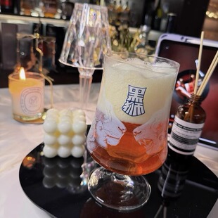 黑狮狮面人面个性图案高脚玻璃杯水杯300ml500ml