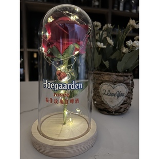 全新福佳白玫瑰红圣诞节礼物发光装饰品浪漫伴手礼送女朋友礼物