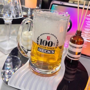 贝克beck超大容量扎啤精酿啤酒玻璃杯网红英雄加厚家用酒吧酒杯具