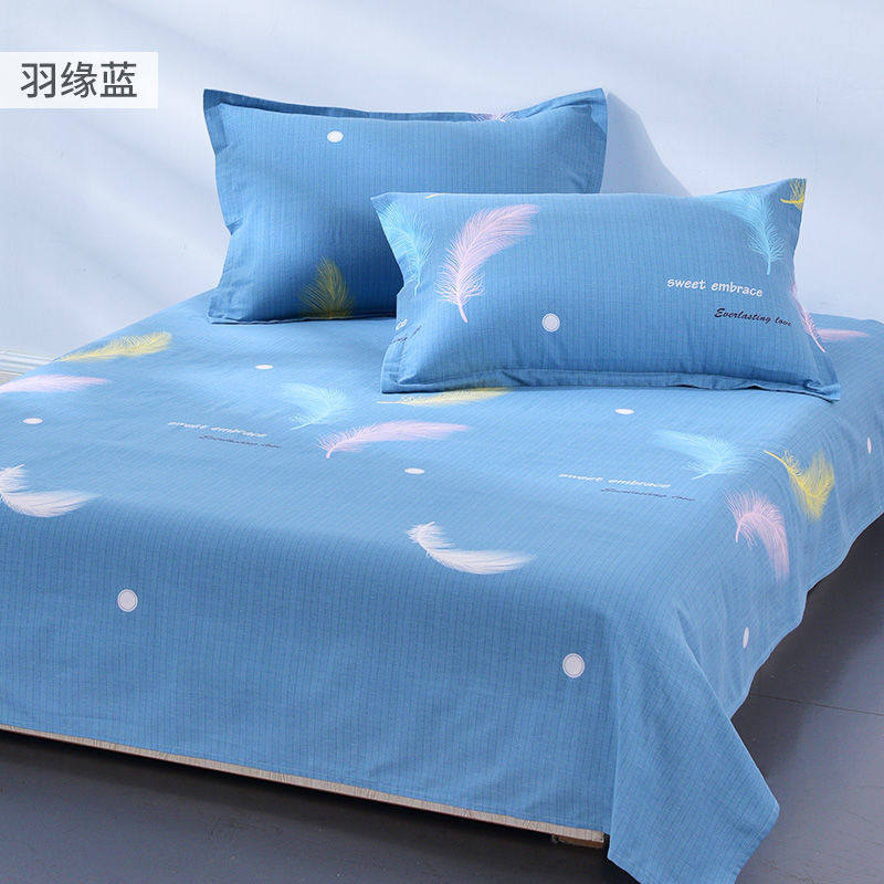 [清仓]毛毛雨磨毛印花床单套件枕套双人四季通用学生宿舍