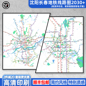 东北长春沈阳地铁线路图2028特种纸油画布装饰画创意简约【简办】