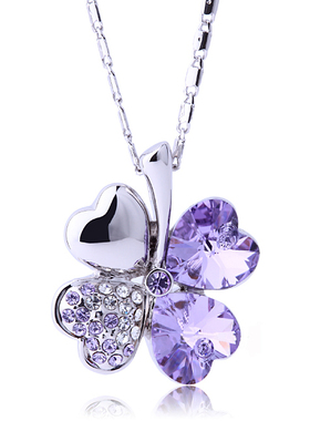 四叶草高档女士短款水晶首饰品