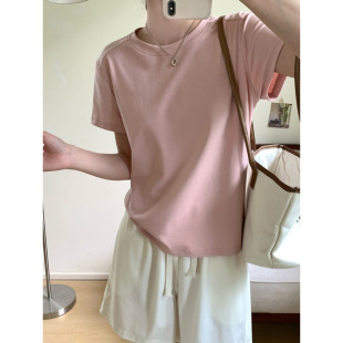t恤衫 夏日冰淇淋T 韩系简约后拼线休闲百搭纯色短袖 新款 2024夏季