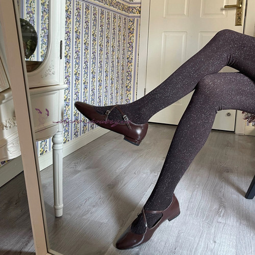 棉质连裤打底袜人字纹亮晶晶