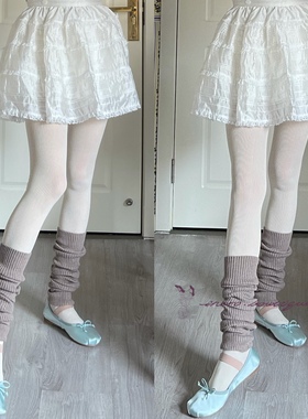 balletcore羊绒日系芭蕾法式少女竖条纹显瘦堆堆袜套护腿miu少女
