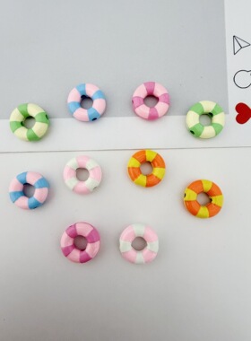 马卡龙色海军风救生圈烤漆合金手工diy串珠手机链项链饰品配件