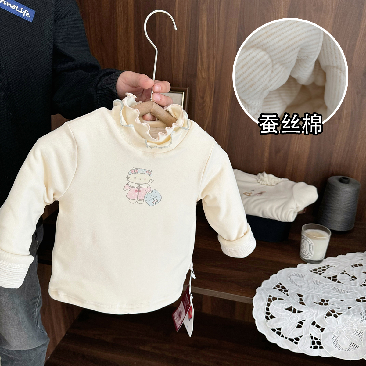 高级磨毛蚕丝棉德绒超厚打底衫