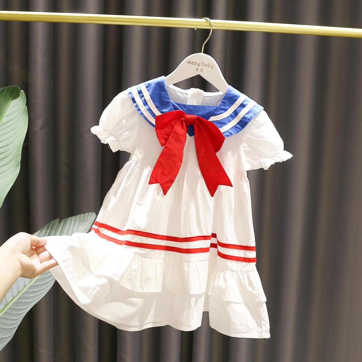 1-7岁女宝宝美少女战士连衣裙3女婴儿夏季纯棉女童学院风制服裙子