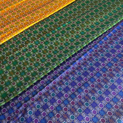 舞台蒙古袍藏族服装延边花边装饰手工金丝提花织锦缎包边面料布头