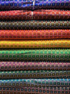 舞台蒙古袍藏族服装 饰手工金丝提花织锦缎包边面料布头 延边花边装