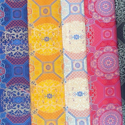 特价蒙古袍宝相花提花织锦缎蛟龙