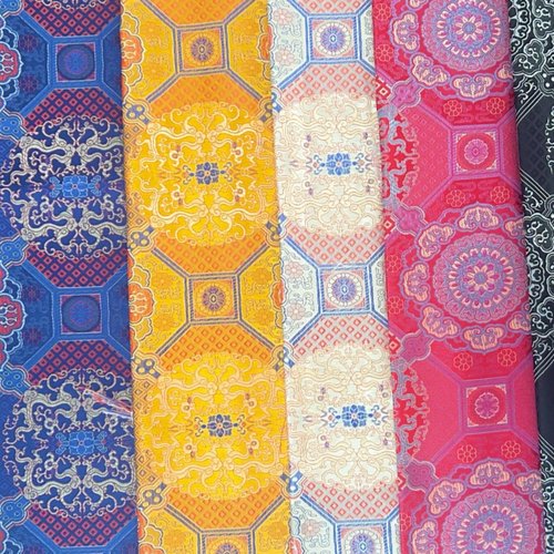 特价蒙古袍宝相花提花织锦缎蛟龙