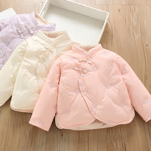 中国风 90白鸭绒儿童女童冬季轻薄款羽绒服 女宝汉服羽绒内胆外套