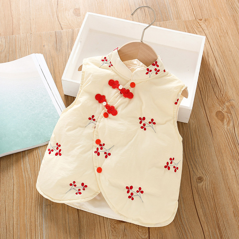 新中式国风女童羽绒外穿轻薄款马甲 女宝宝内搭花朵刺绣背心 洋气,童装/婴儿装/亲子装,羽绒马甲,淘宝优惠券,粉丝福利购,淘宝优惠卷