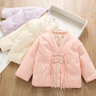 中国风 2024冬装新款儿童冬季轻薄款羽绒服 女童汉服羽绒内胆外套