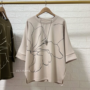 上衣T恤 大码 若灵儿空气棉宽松休闲胖mm遮肉显瘦女装 简约蝙蝠袖