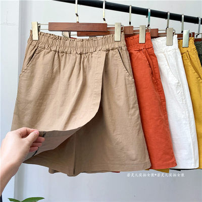大码女裤2021夏装新款韩版高腰阔腿短裤胖mm减龄宽松休闲显瘦裙裤