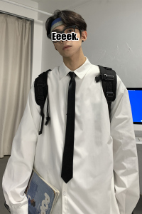 2023春装长袖衬衫dk/jk大码衬衣日系情侣港风学生男A38-P38送领带图片