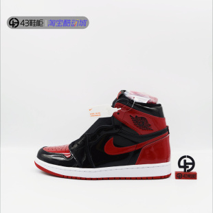 酷动城正品Air Jordan 1 High AJ1黑红禁穿 漆皮篮球鞋555088-063