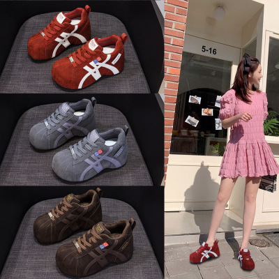 真皮厚底内增高女鞋休闲老爹鞋